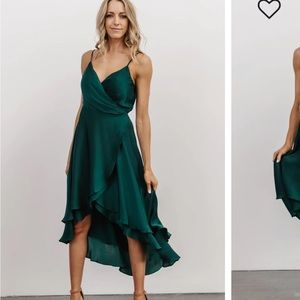 Baltic born emerald green steffi tulip wrap dress